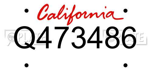 Q473486 California License Plate