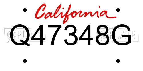 Q47348G California License Plate