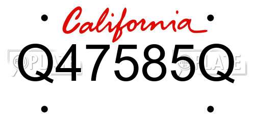 Q47585Q California License Plate