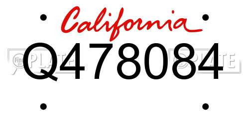 Q478084 California License Plate
