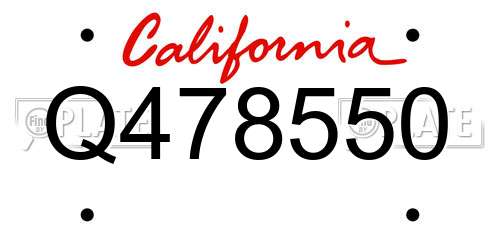 Q478550 California License Plate