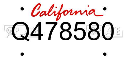 Q478580 California License Plate