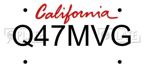 Q47MVG California License Plate