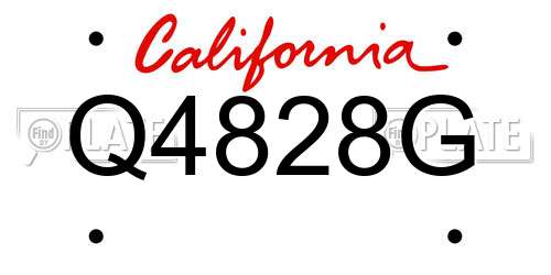 Q4828G California License Plate