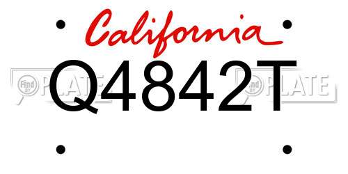 Q4842T California License Plate