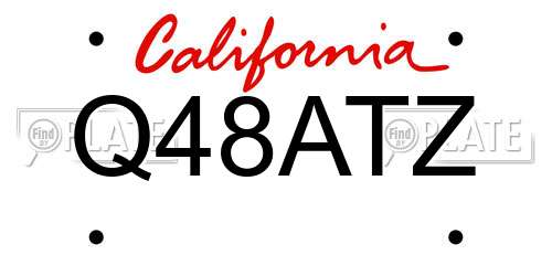 Q48ATZ California License Plate