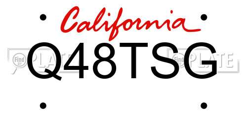 Q48TSG California License Plate