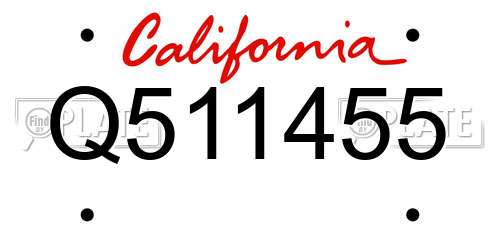 Q511455 California License Plate