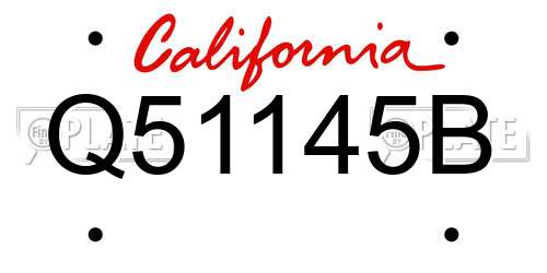 Q51145B California License Plate