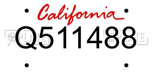 Q511488 California License Plate