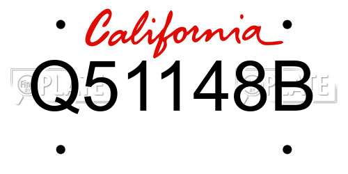 Q51148B California License Plate