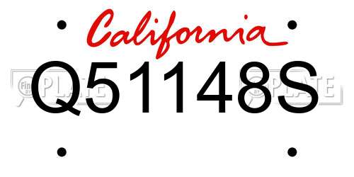 Q51148S California License Plate