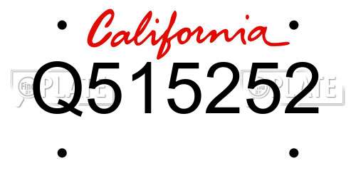 Q515252 California License Plate