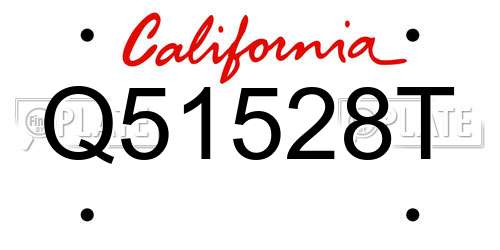 Q51528T California License Plate