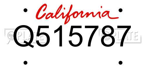 Q515787 California License Plate