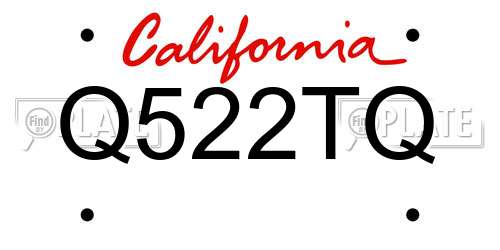 Q522TQ California License Plate