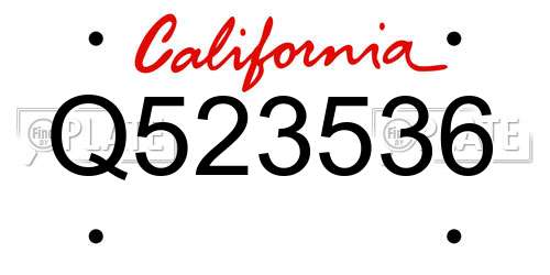 Q523536 California License Plate