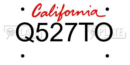 Q527TO California License Plate