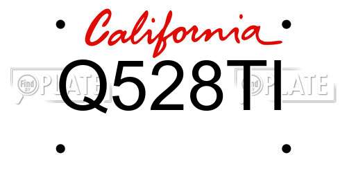 Q528TI California License Plate