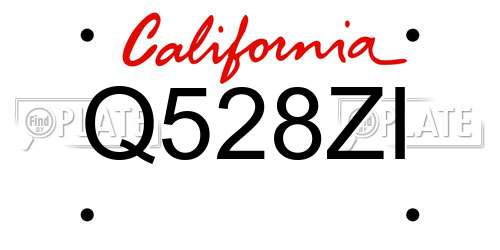 Q528ZI California License Plate
