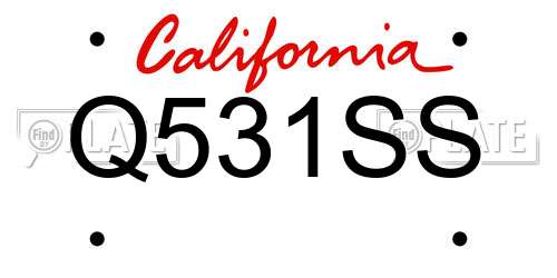 Q531SS California License Plate