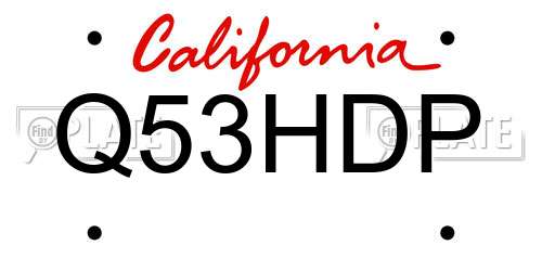 Q53HDP California License Plate