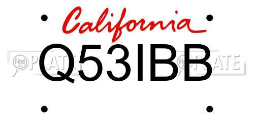 Q53IBB California License Plate