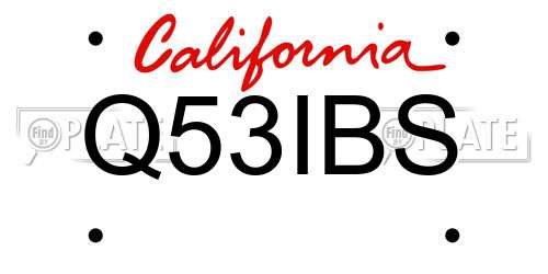 Q53IBS California License Plate