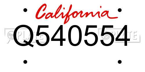 Q540554 California License Plate