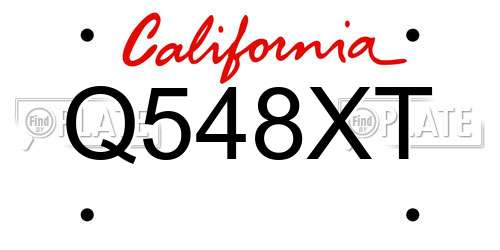 Q548XT California License Plate