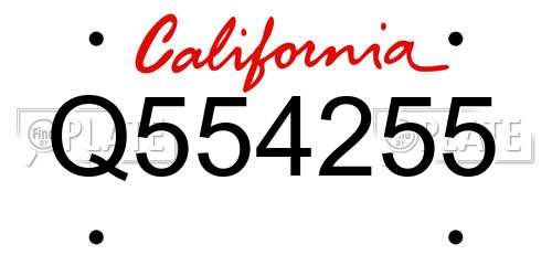 Q554255 California License Plate