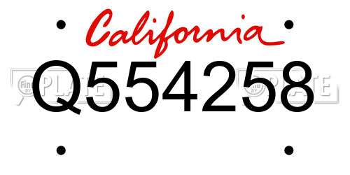 Q554258 California License Plate