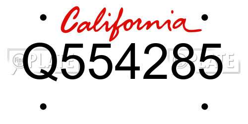 Q554285 California License Plate