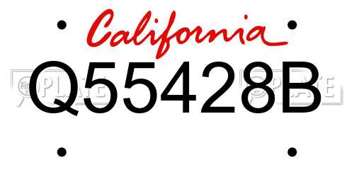 Q55428B California License Plate