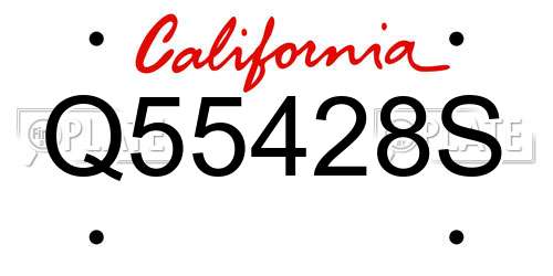 Q55428S California License Plate