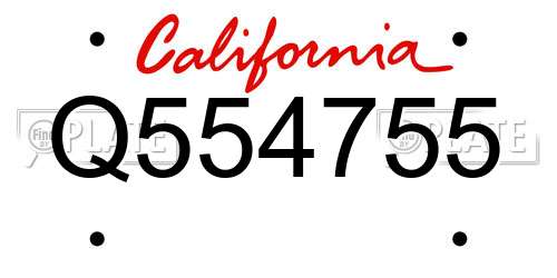 Q554755 California License Plate