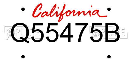 Q55475B California License Plate