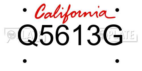 Q5613G California License Plate