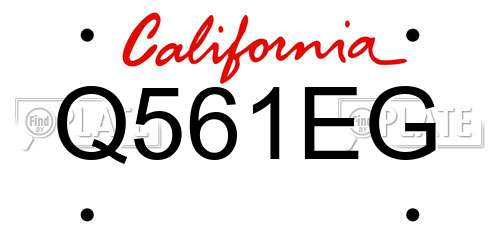 Q561EG California License Plate
