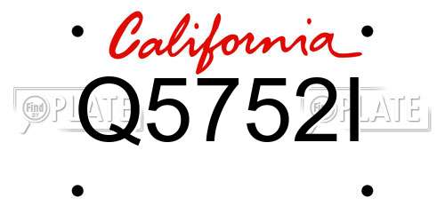Q5752I California License Plate