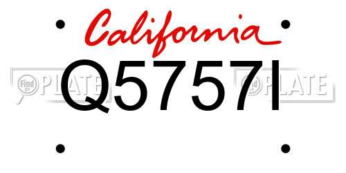 Q5757I California License Plate