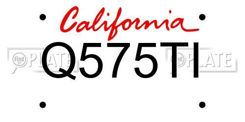 Q575TI California License Plate