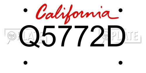 Q5772D California License Plate