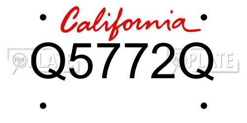 Q5772Q California License Plate