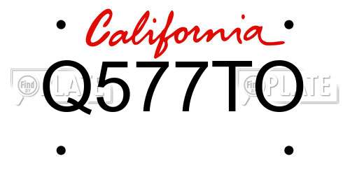 Q577TO California License Plate