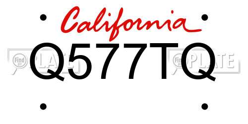 Q577TQ California License Plate