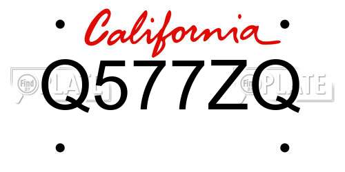 Q577ZQ California License Plate