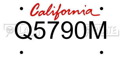 Q5790M California License Plate