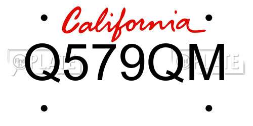 Q579QM California License Plate