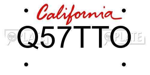 Q57TTO California License Plate